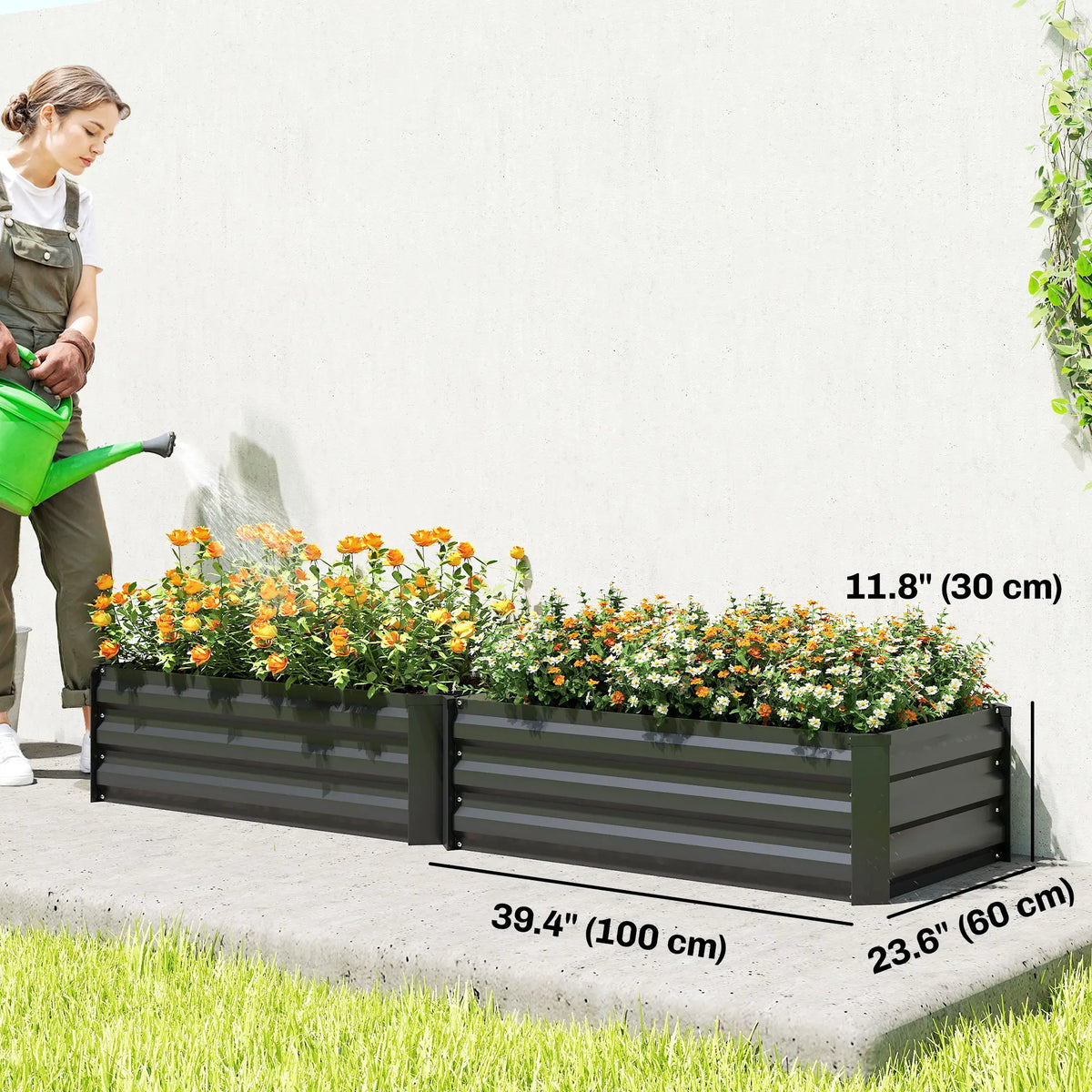Galvanized Raised Garden Beds, Outdoor Planter Box, Black Galvanized Planter Boxes at Gallery Canada