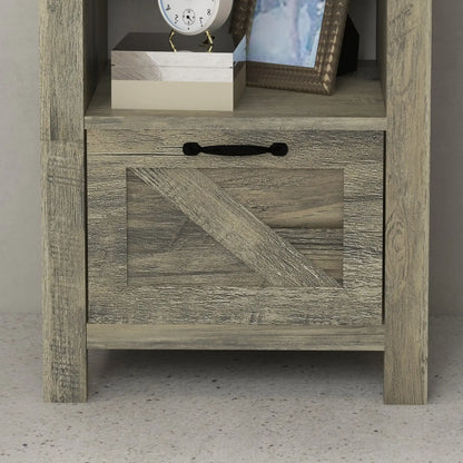 Farmhouse Side Table With Storage, Nightstand, Grey Side Tables at Gallery Canada