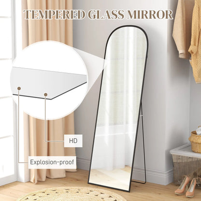 Arched Standing Mirror, 64" x 20", Full Length, Wall Mount, Black Full Length Mirrors at Gallery Canada