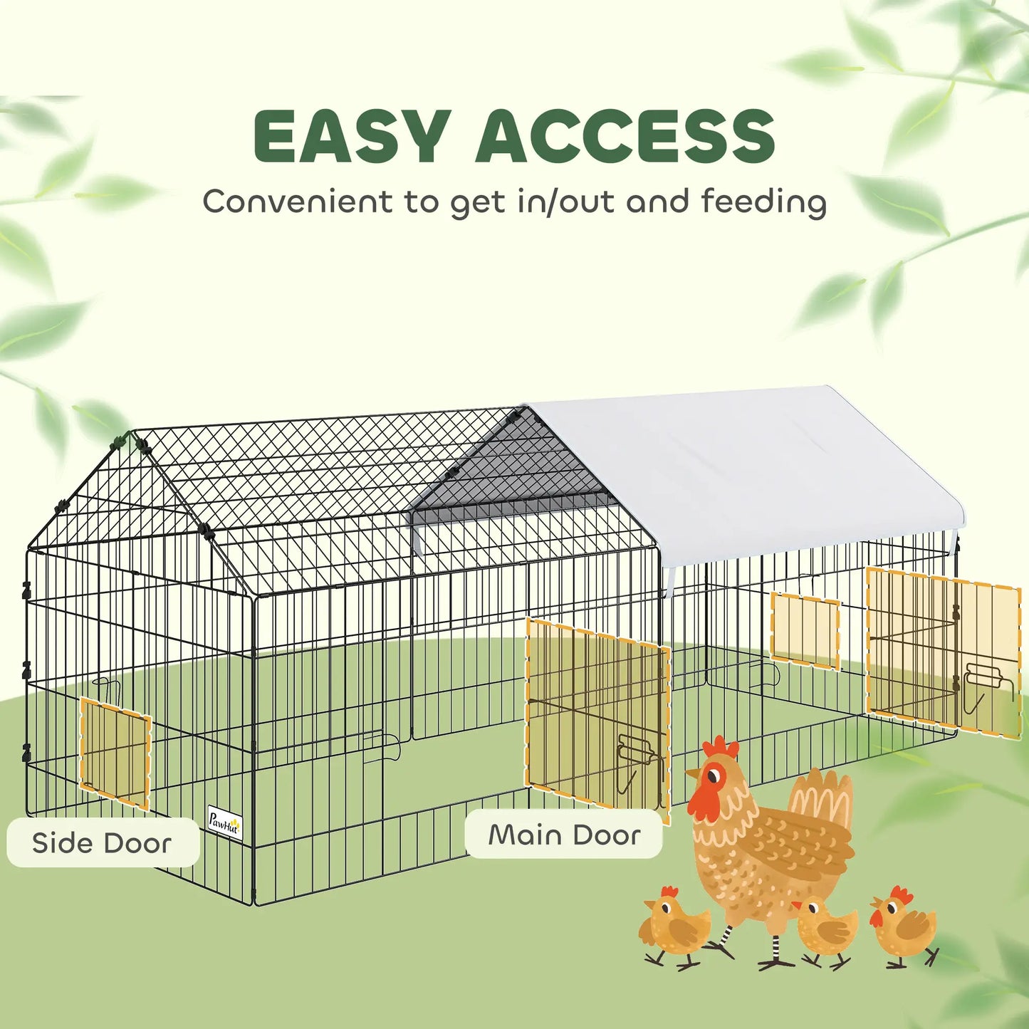73" Small Animal Cage With Roof, Indoor Outdoor Use, Silver Chicken Coops at Gallery Canada