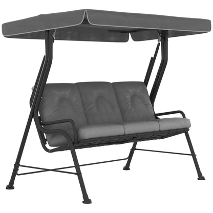 3-Person Patio Swing Chair with Canopy, Light Grey Porch Swings with Canopy at Gallery Canada