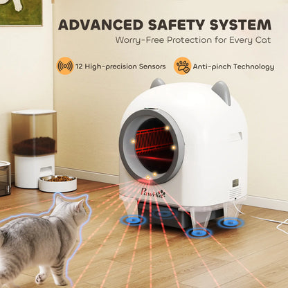 Automatic Cat Litter Box, App Control, Odor Isolation, Safety Protection Cat Litter Box Enclosures at Gallery Canada