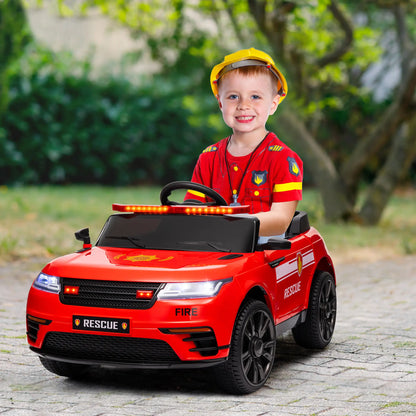 12V Kids Electric Fire Truck, Remote Control, Spring Suspension, Red Electric Toy Cars at Gallery Canada