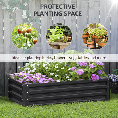 Galvanized Raised Garden Bed, Outdoor Planter Box, 4' x 2' x 1', Grey Galvanized Planter Boxes at Gallery Canada