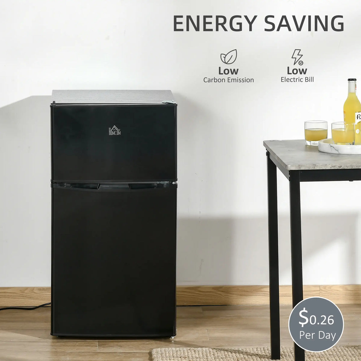 3.2 Cu Ft Compact Refrigerator, Mini Fridge with Freezer, Black Small Kitchen Appliances at Gallery Canada