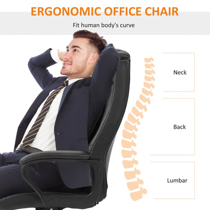 Massage Office Chair, High Back Executive, 6-Point Vibration, Adjustable Height, Black Massage Chairs at Gallery Canada