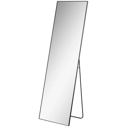 64"x20" Full Length Mirror, Tempered Glass, with Stand, Black Full Length Mirrors Black at Gallery Canada