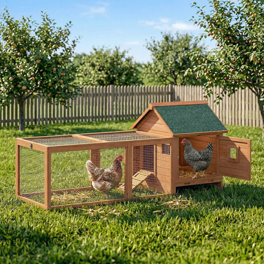 72" Wooden Chicken Coop For 2 Chickens, Poultry Cage With Run Chicken Coops Orange at Gallery Canada