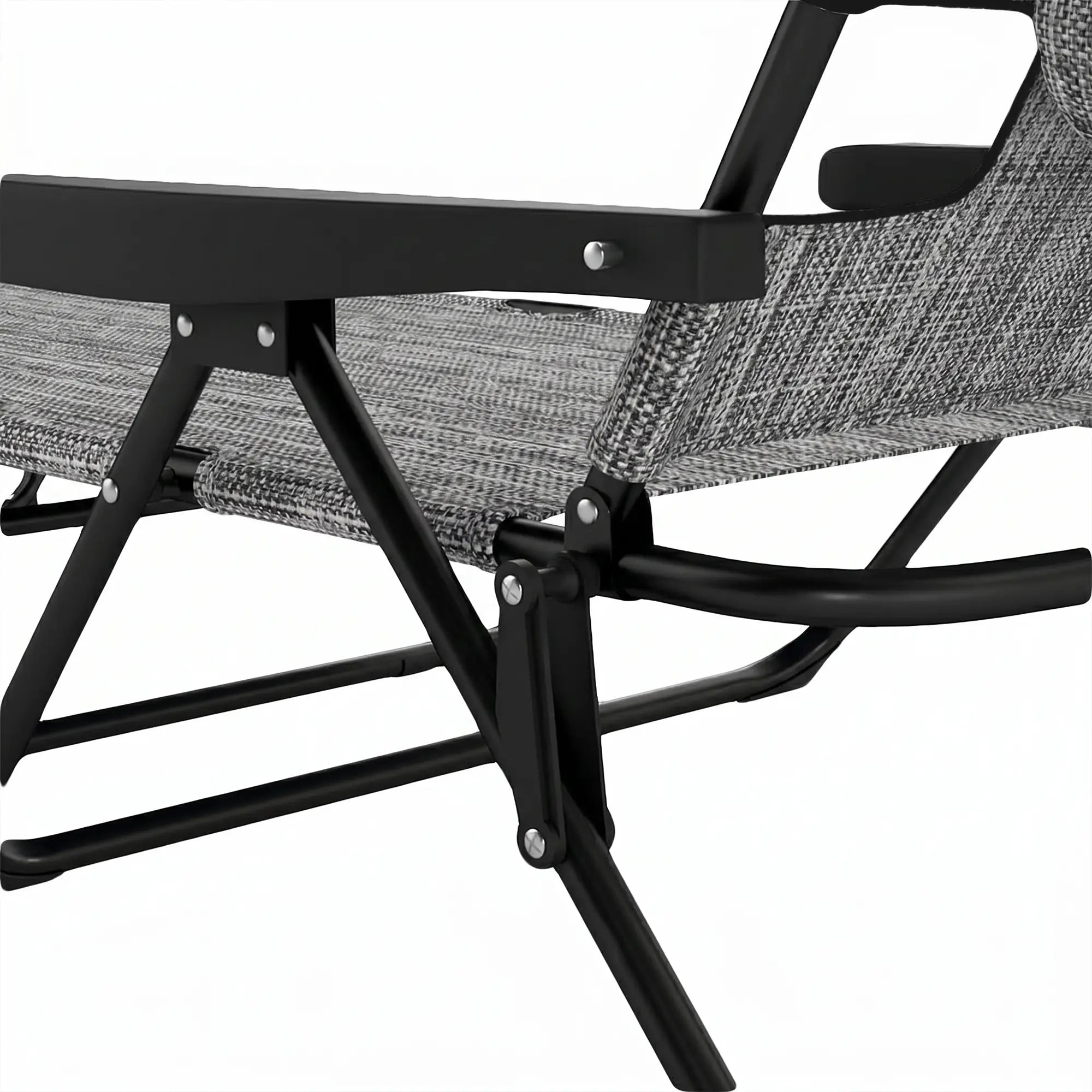 Folding Lounge Chair, Reclining Back, Mixed Grey, Grey Lounger Chairs at Gallery Canada