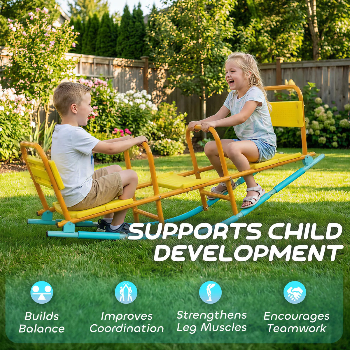 Metal Seesaw For Kids, 2 In 1 Rocking Teeter Totter, Playground Equipment Gym Sets & Swings at Gallery Canada