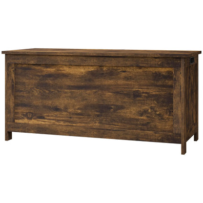 Modern Storage Trunk with Safety Hinges, Entryway Bench, Rustic Brown, Brown Storage Ottomans & Benches Rustic Brown at Gallery Canada