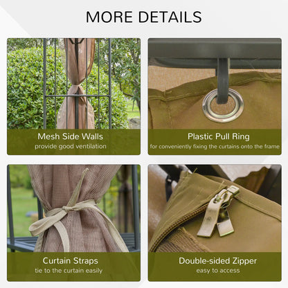 10' x 10' Steel Patio Gazebo, Removable Mesh Curtains, Brown Gazebos at Gallery Canada