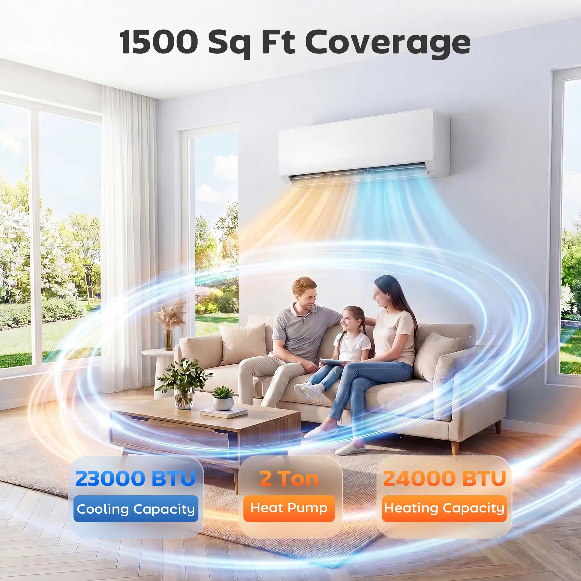 23000 BTU Mini Split AC, 22 SEER2 230V Wifi Inverter Heat Pump 1500 Sq Ft Air Conditioner at Gallery Canada