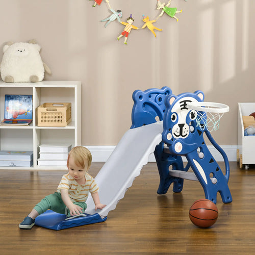 3 in 1 Toddler Slide, Basketball Hoop, Climber, 18-36 Months, Blue