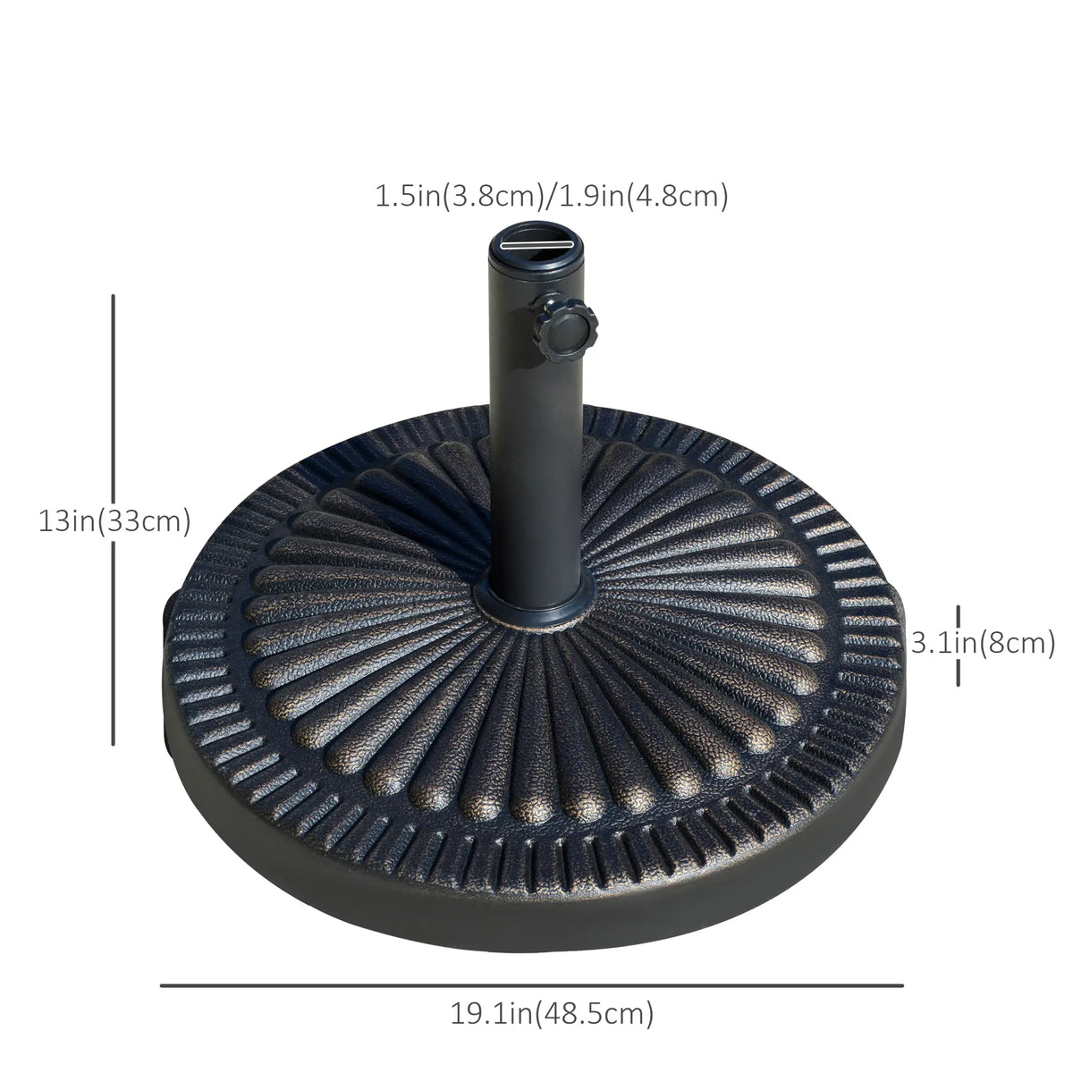 Round Umbrella Base, 31.5 Lbs Resin Stand, Φ19.1, Bronze Umbrella Bases at Gallery Canada