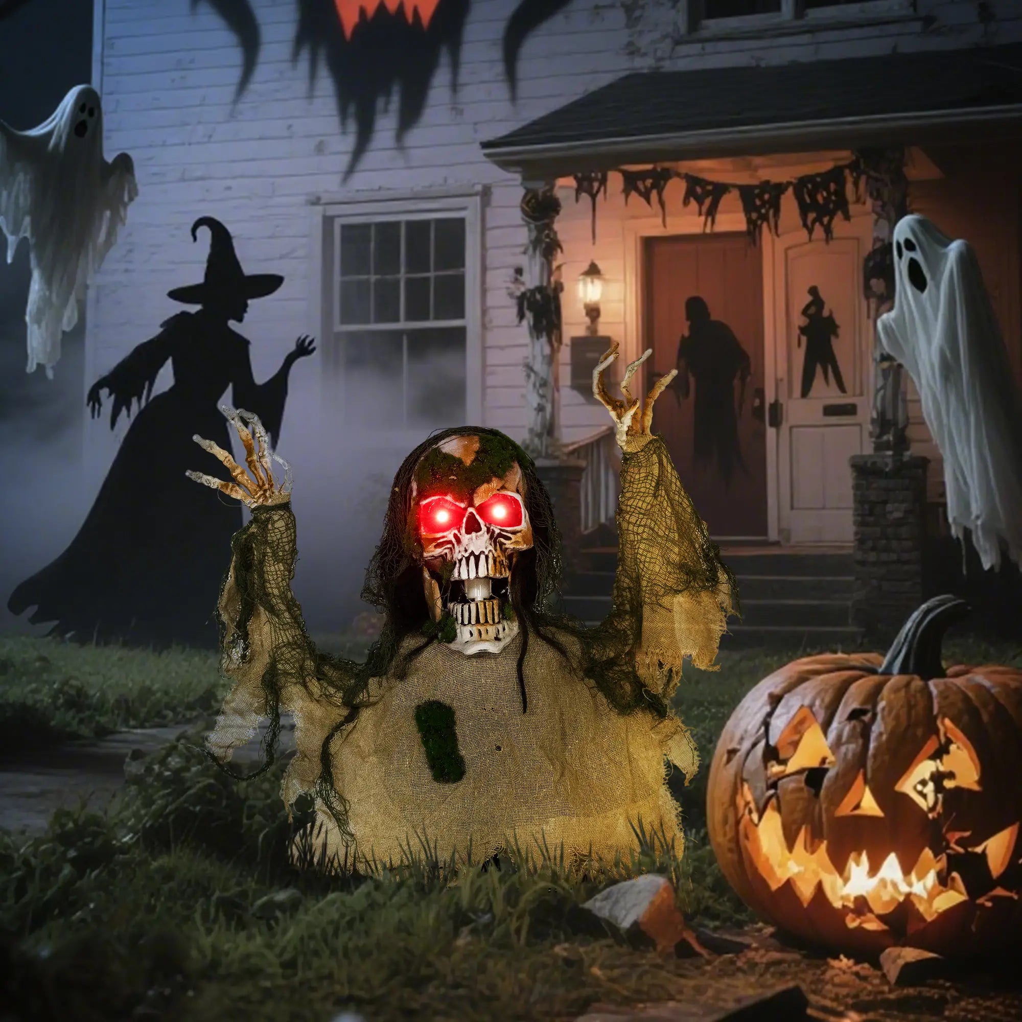 Animated Skeleton with LED Eyes, Battery Operated Halloween Decor Halloween Decorations at Gallery Canada
