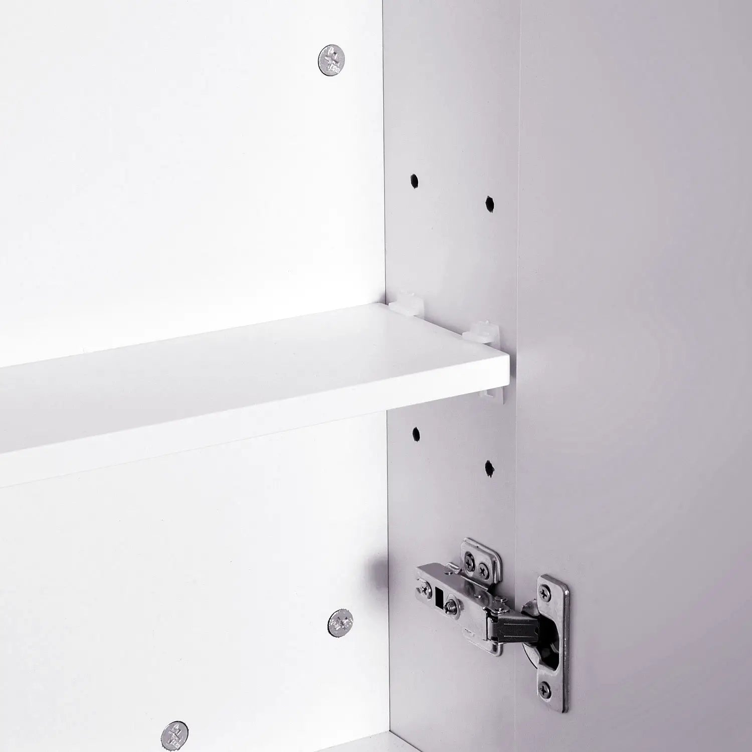 Wall Mount Mirrored Medicine Cabinet, Adjustable Shelf, Double Soft Closing Doors, Light Lilac Mirror Medicine Cabinets at Gallery Canada