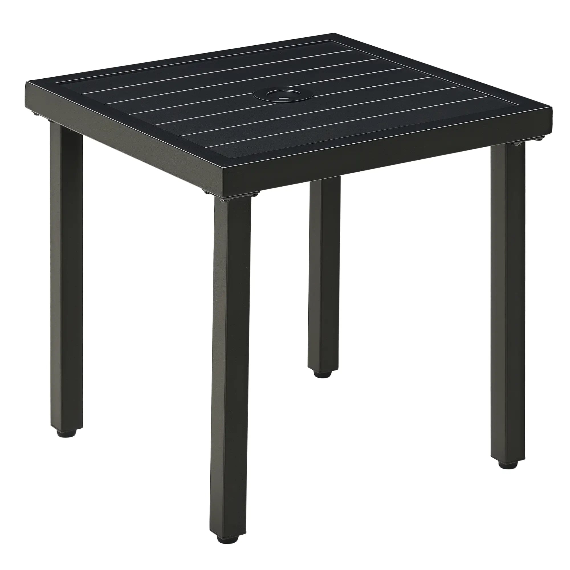 Outdoor Side Table With Umbrella Hole, Patio End Table, Black Patio Side Tables Black at Gallery Canada