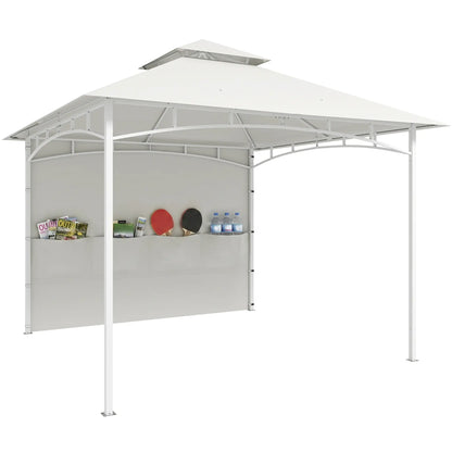 10' x 10' Patio Gazebo, Double Roof Canopy With Storage, Cream White Gazebos at Gallery Canada