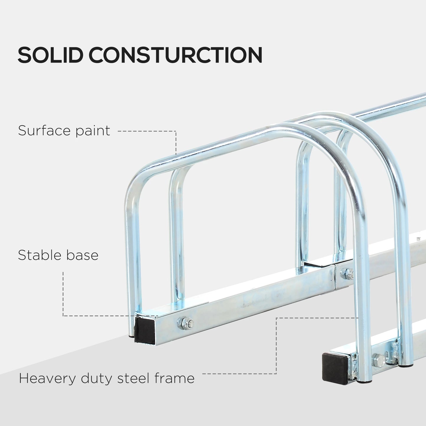 3-Bike Floor Parking Rack, Cycling Storage Stand, Silver Bike Parking Stands at Gallery Canada
