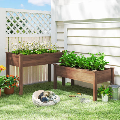 2 Tier Raised Garden Bed, Wooden Elevated Planter Box, Carbonised Raised Garden Beds at Gallery Canada