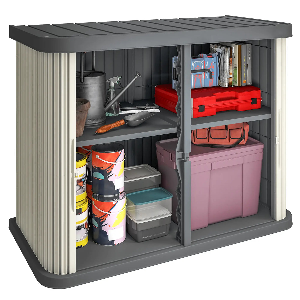 127 Gallon Outdoor Storage Cabinet, Grey Sheds at Gallery Canada
