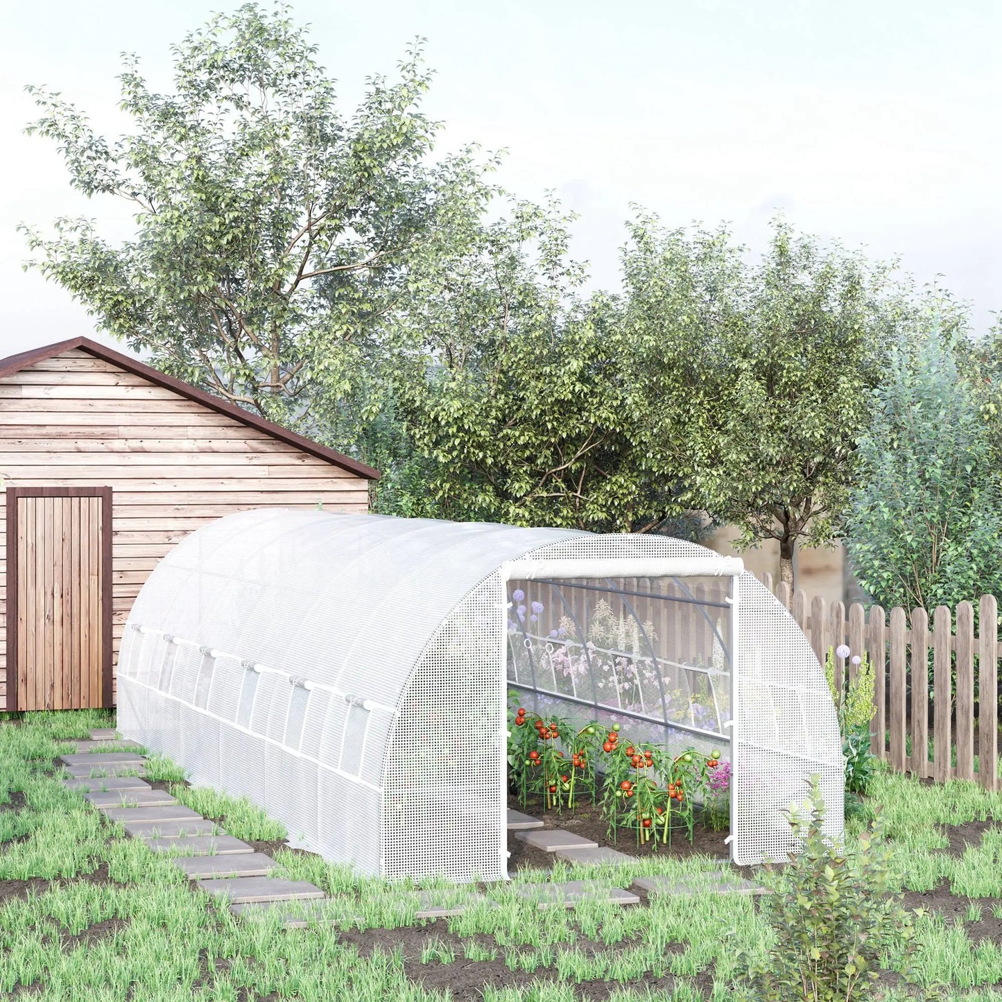 26' x 10' x 6.6' Large Walk in Tunnel Greenhouse Garden Plant Seed Green House Premium Steel Frame Tunnel Greenhouses at Gallery Canada