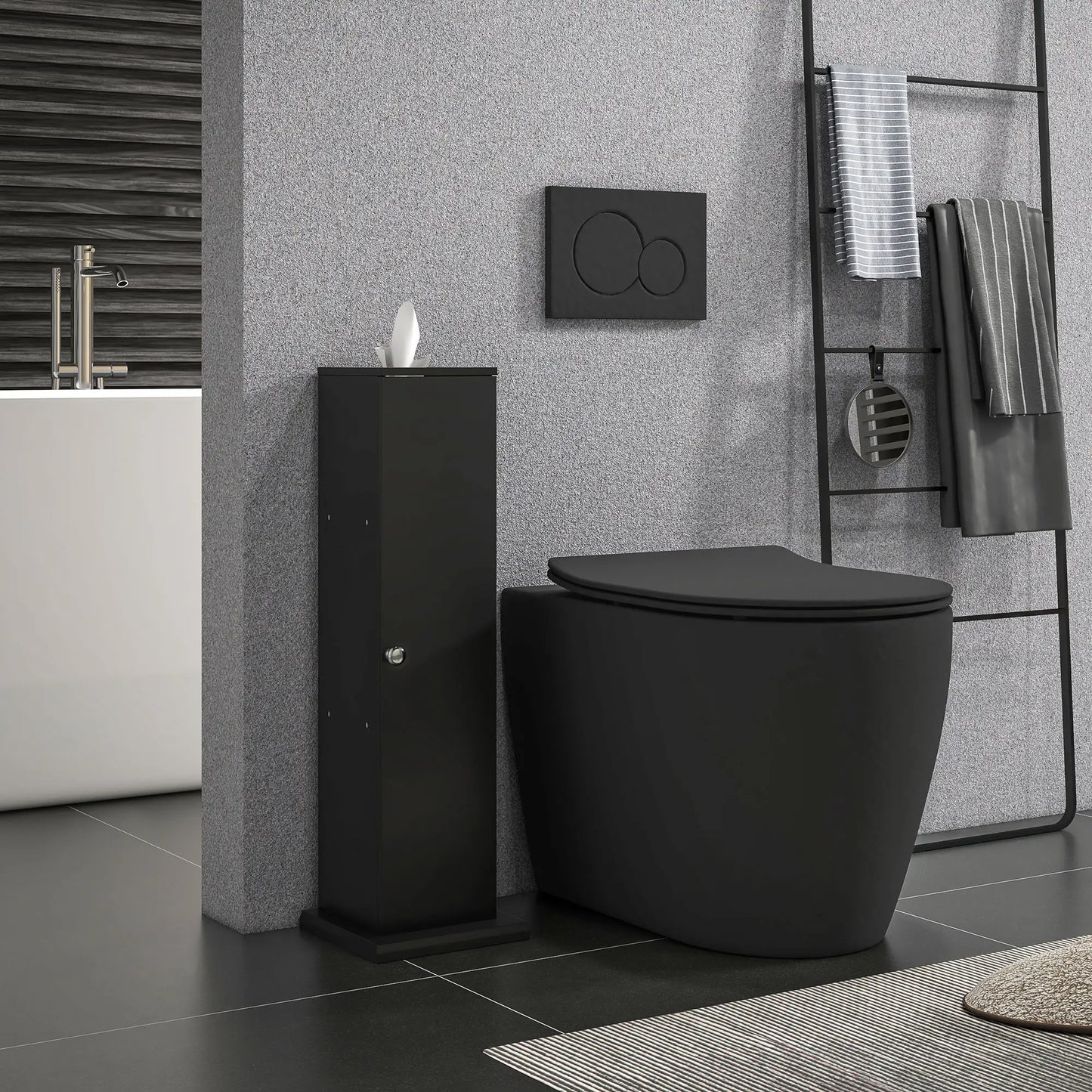 Small Toilet Paper Cabinet, Bathroom Corner Storage, Black Bathroom Cabinets at Gallery Canada