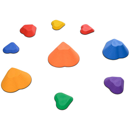 9PCs Heart-Shaped Non-Slip Stackable Kids Stepping Stones Gym Sets & Swings Multi Colour at Gallery Canada