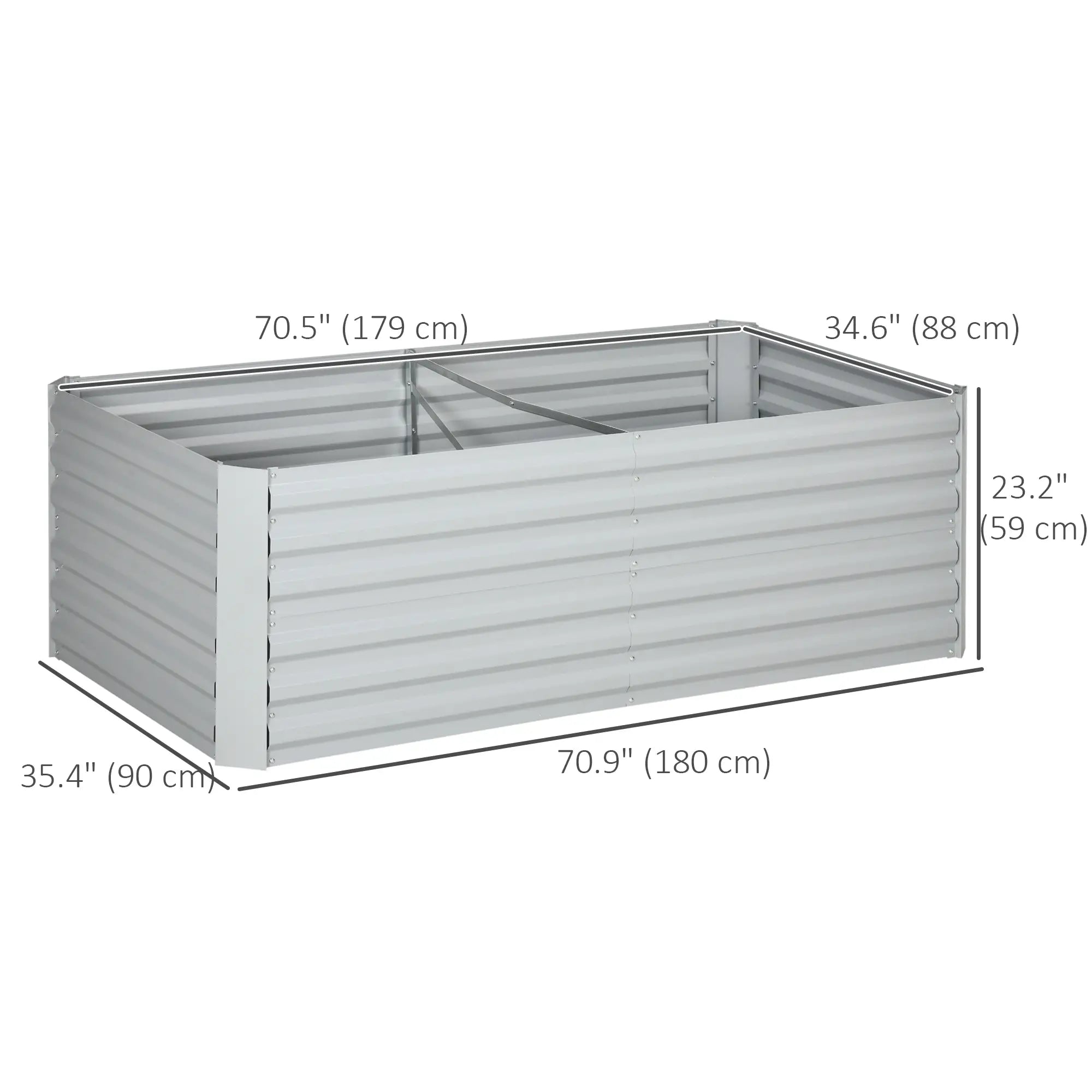 Galvanized Raised Garden Bed, Steel Outdoor Planter, 71