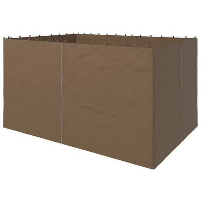 4-Panel Gazebo Curtains, Privacy Sidewall for 10' x 13' Canopy, Dark Brown Gazebos Dark Brown at Gallery Canada