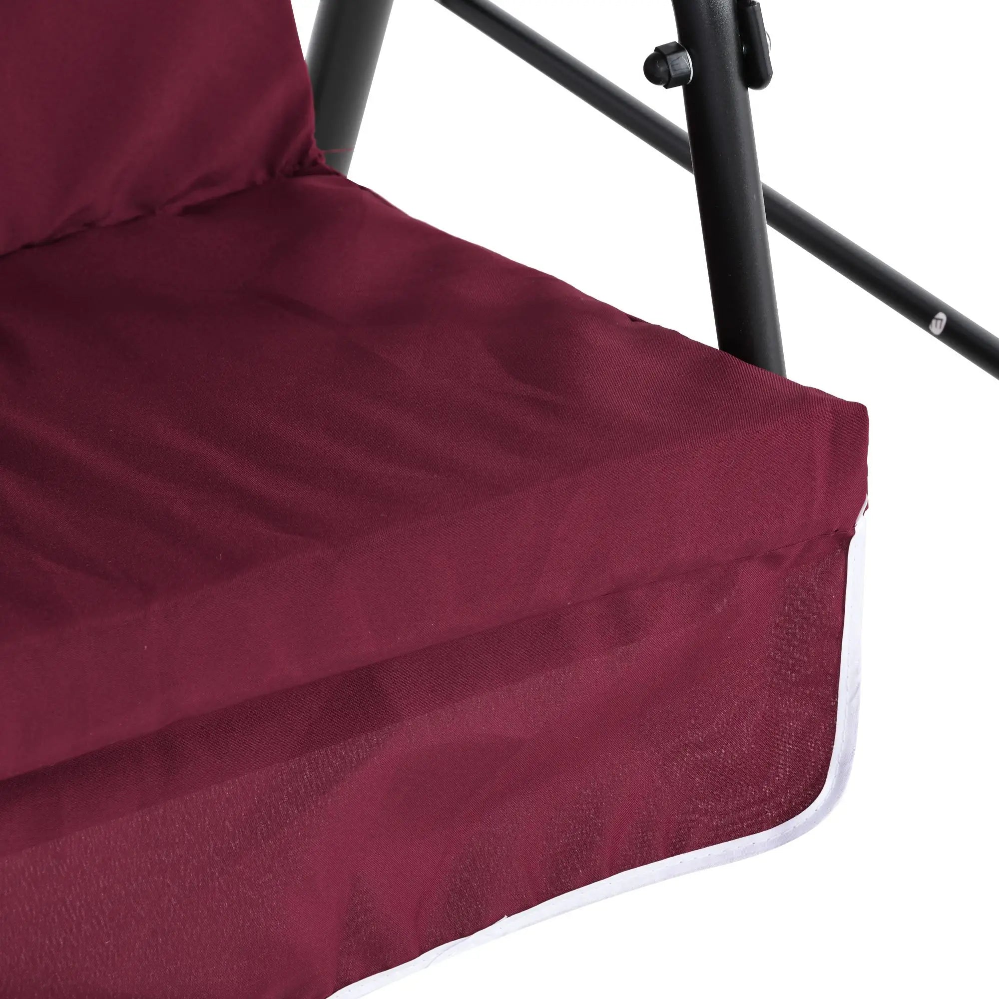 3-Seater Patio Swing Chair with Canopy, Garden Poolside, Wine Red Patio Swings with Stand at Gallery Canada