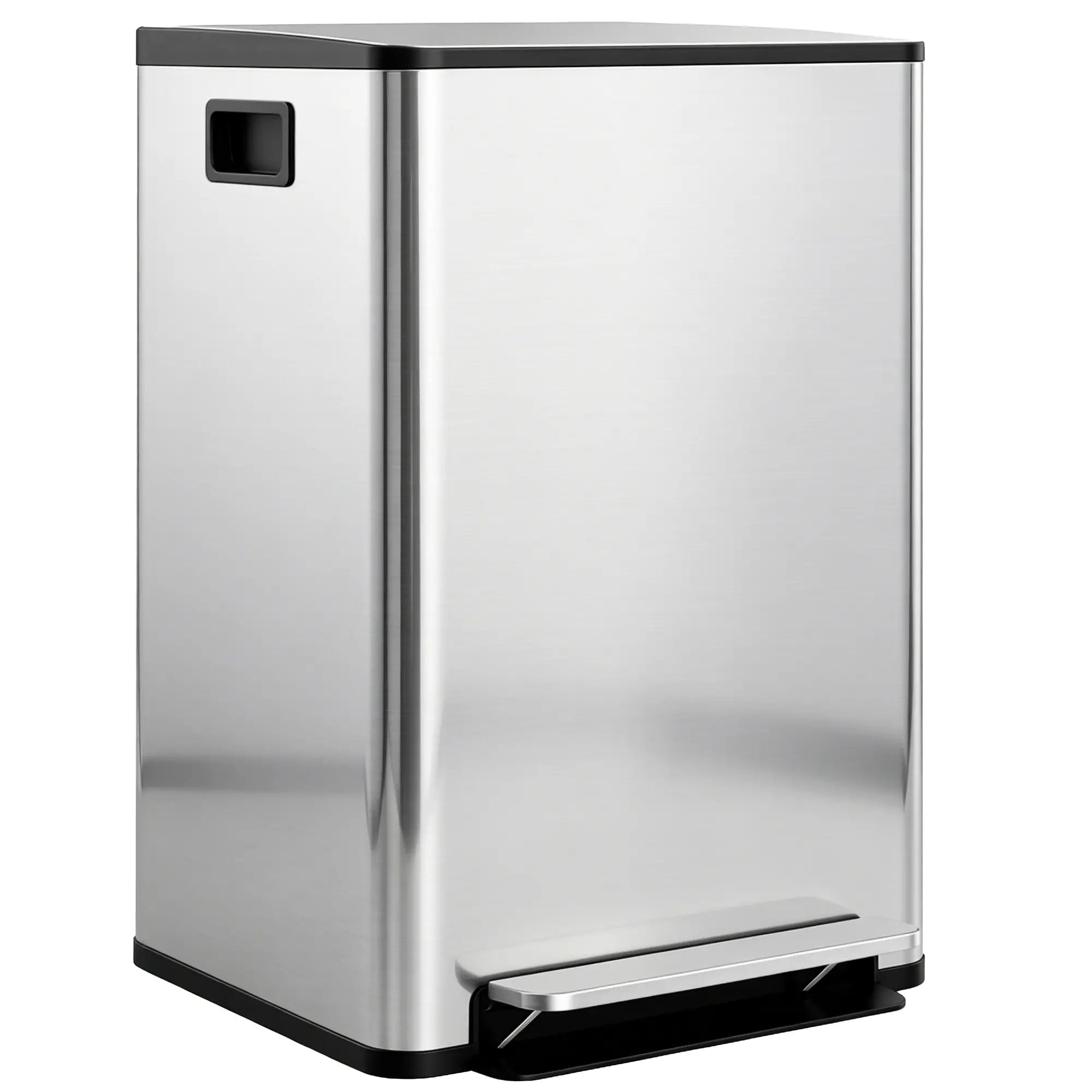 2 x 30L / 7.9 Gallon Dual Trash Can with Removable Inner Buckets and Handles for Kitchen, Office, Bathroom, Silver Household Supplies Silver at Gallery Canada