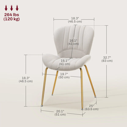 Modern Dining Chairs Set of 4, Cushioned Backrest, Cream White Dining Chairs at Gallery Canada