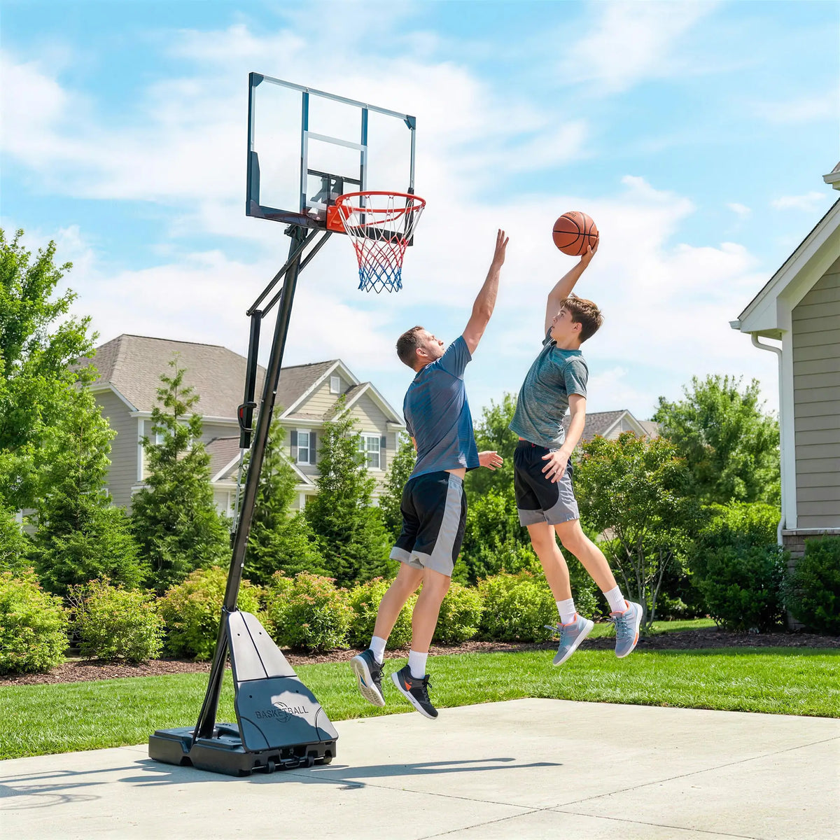 Portable Basketball Hoop, Height Adjustable 8-10 Ft, 47" Shatterproof Backboard Basketball at Gallery Canada
