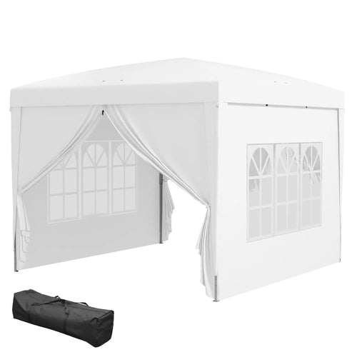 10'x10' White Outdoor Pop Up Party Tent Wedding Gazebo Canopy, White