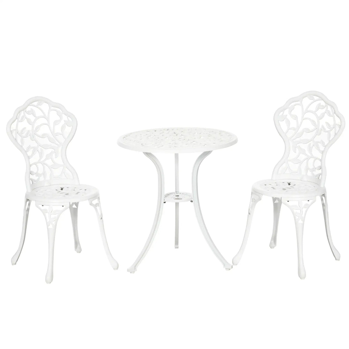 3-Piece Outdoor Furniture Set, Patio Table and Chairs, White Bistro Sets at Gallery Canada