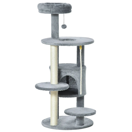 41 Cat Tree Tower with Condo, Scratching Posts, Dark Grey