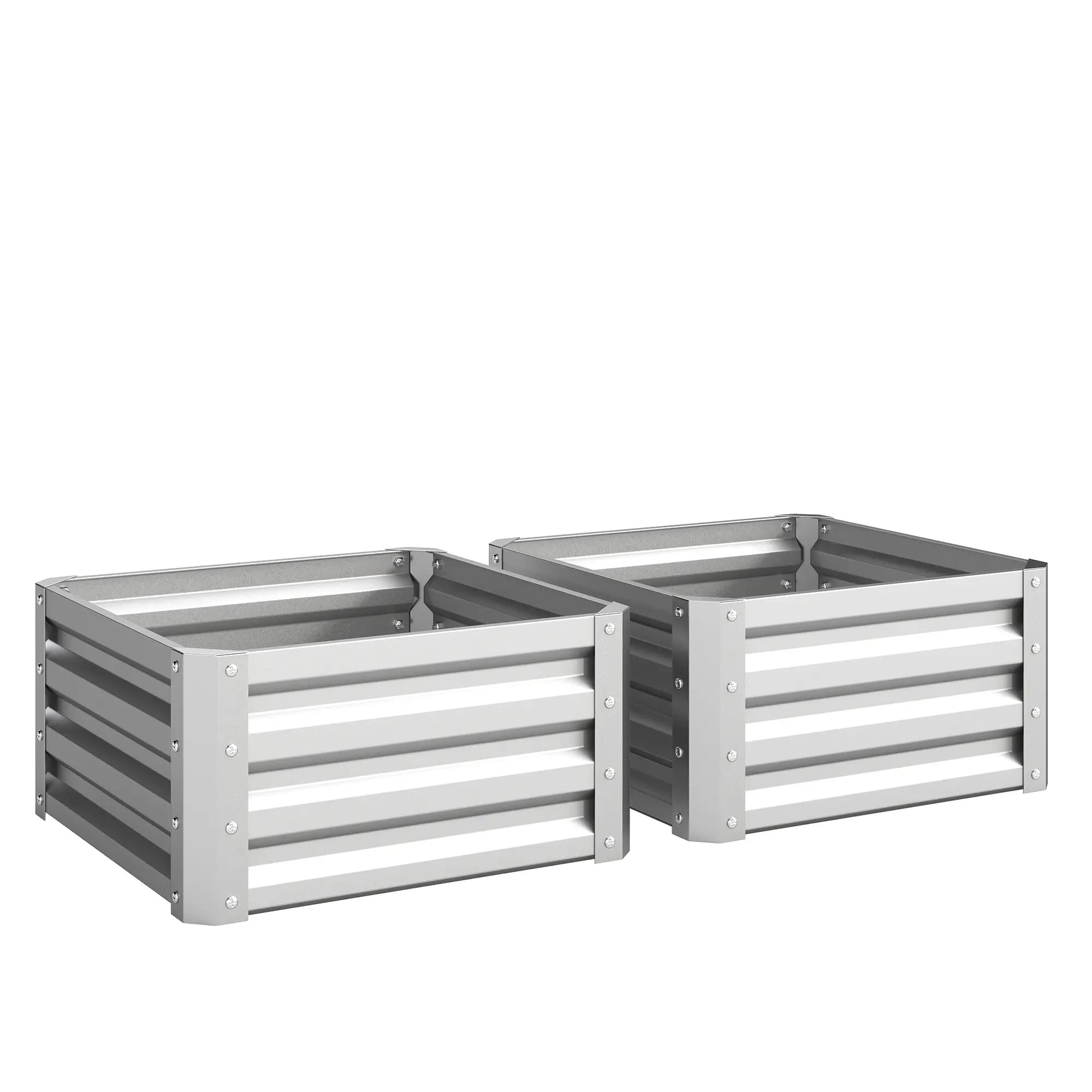2' x 2' x 1' Raised Garden Bed, Galvanised Steel Frame, Vegetables, Flowers, Herbs, Silver Raised Garden Beds at Gallery Canada