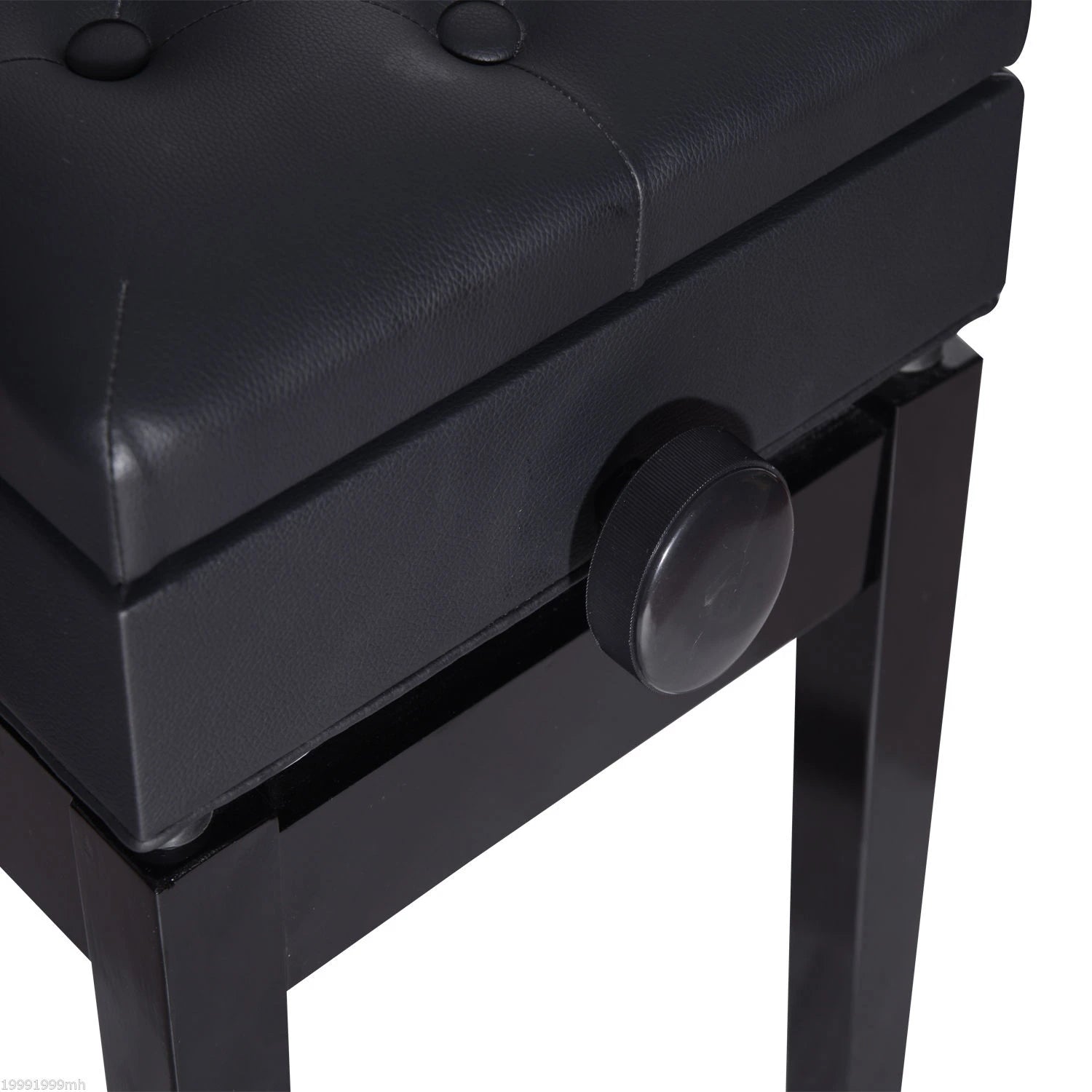 Adjustable Piano Bench with Storage, PU Leather, Black Piano Benches at Gallery Canada