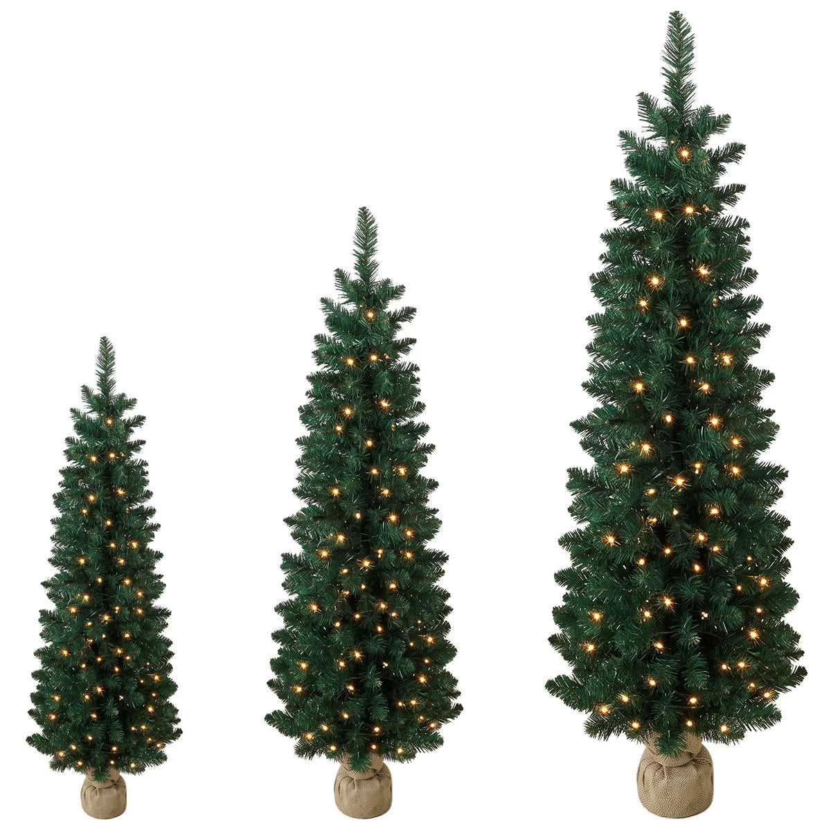 Pencil Christmas Trees Set Of 3, Pre-Lit, Green, Green Pencil Christmas Trees Green at Gallery Canada