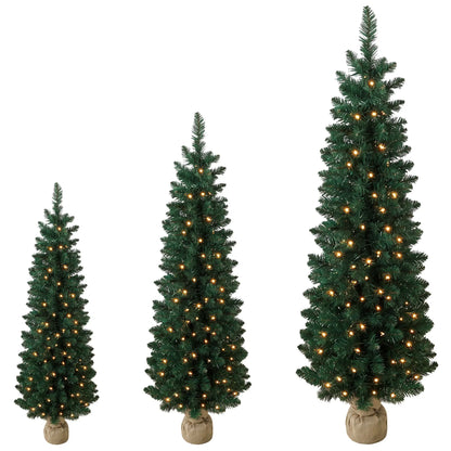 Pencil Christmas Trees Set Of 3, Pre-Lit, Green, Green Pencil Christmas Trees Green at Gallery Canada