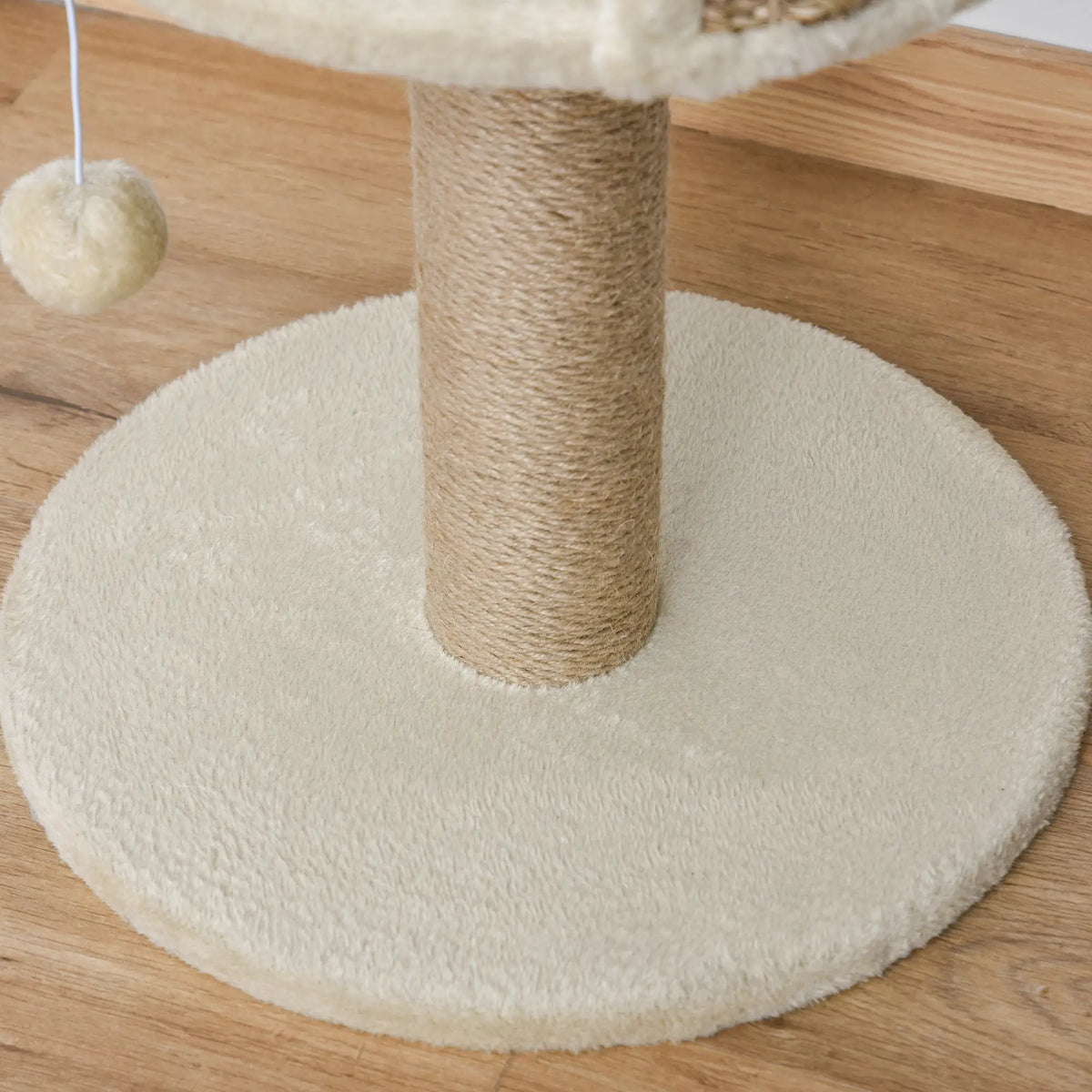 Cat Tree with Scratching Post, Toy Ball, Perch, 16" x 16" x 19", Beige Cat Posts at Gallery Canada