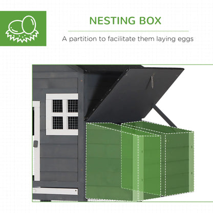 84'' Wooden Chicken Coop, Hen Hutch, Backyard Poultry Run Chicken Coops at Gallery Canada
