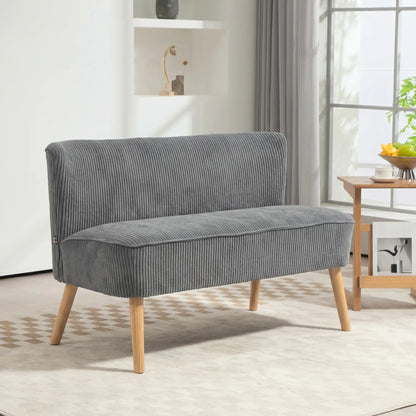 Modern 2 Seater Sofa, Upholstered Couch, Rubber Wood Legs, Grey 2-Seater Sofas at Gallery Canada