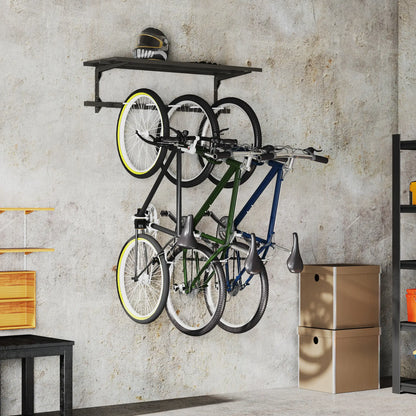 Wall Mount Bike Storage Rack for 5 Bikes, Adjustable Hooks, Black Bike Parking Stands at Gallery Canada