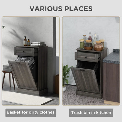 Kitchen Tilt Out Trash Bin Cabinet, Free Standing, Charcoal Grey Storage Cabinets at Gallery Canada