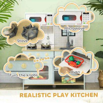 Kids Play Kitchen Set, Stove Microwave Oven, Turning Knobs, Cooking Accessories Play Kitchen at Gallery Canada