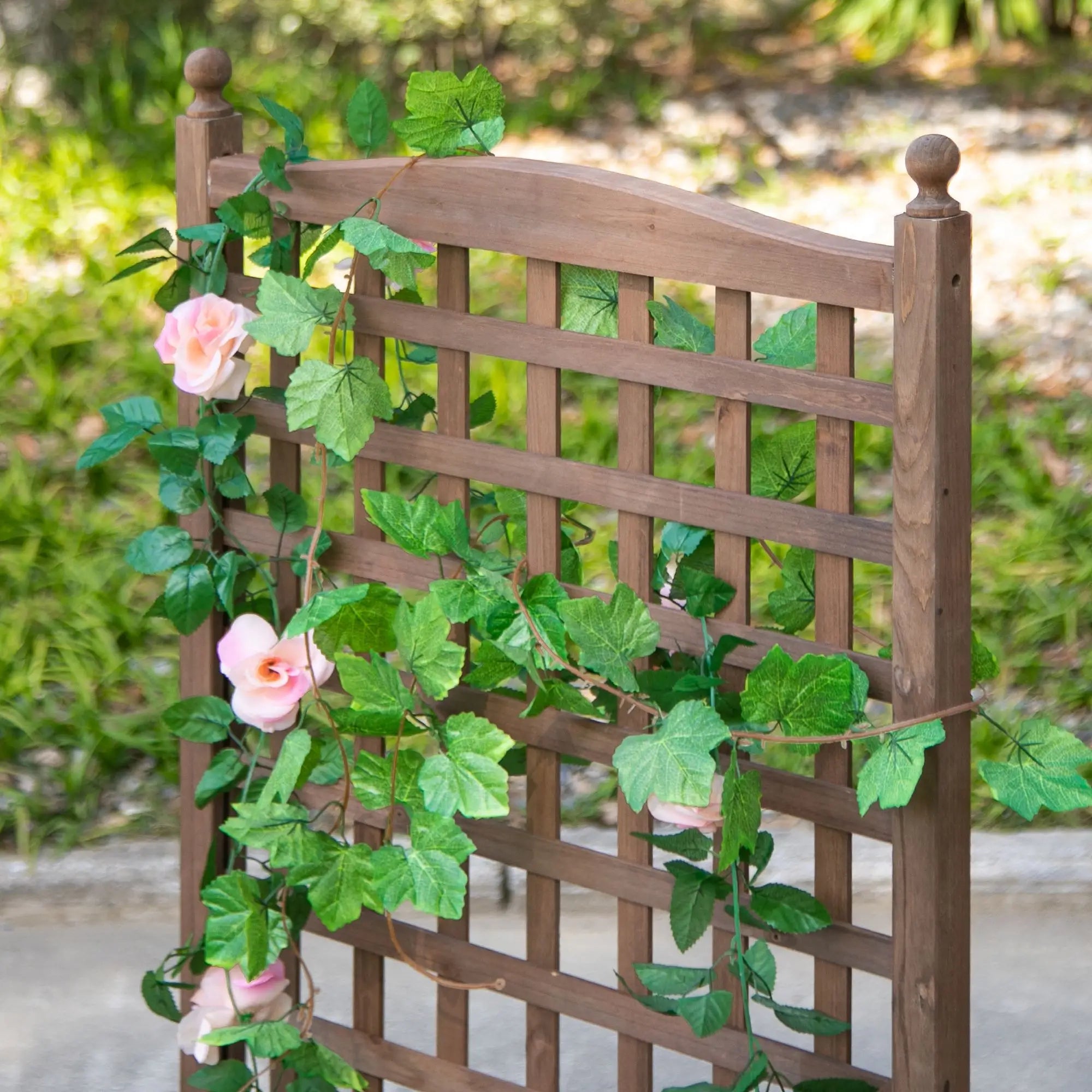 Raised Garden Bed with Trellis, Wood Planter Box, 25.2