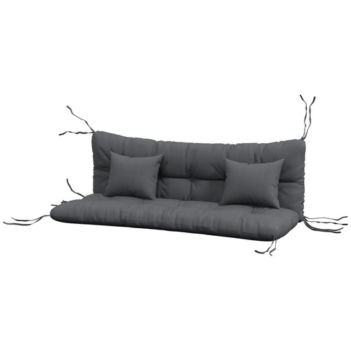 4-Piece Patio Chair Cushion Set, Back and Seat Pillows, Grey